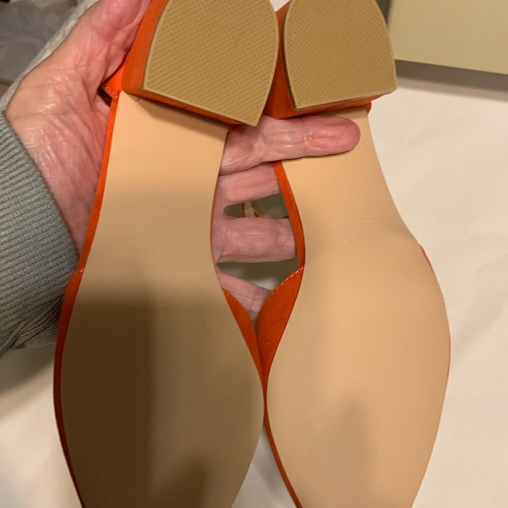COPY - Size 8 Orange retro wedding dressy shoes with block heel - Picture 4 of 12